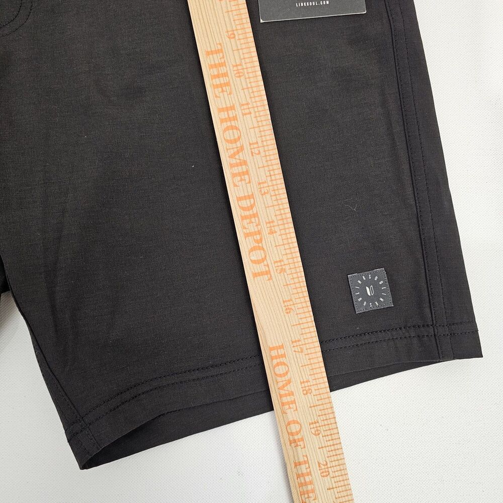 Linksoul Boardwalker Shorts Mens 35 Black Boardshorts Land And Sea 6 Pockets - Picture 10 of 13